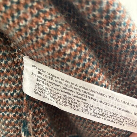 Zara Oversized Floral Knit Button Front Cardigan Beige Size Small - Picture 3 of 7